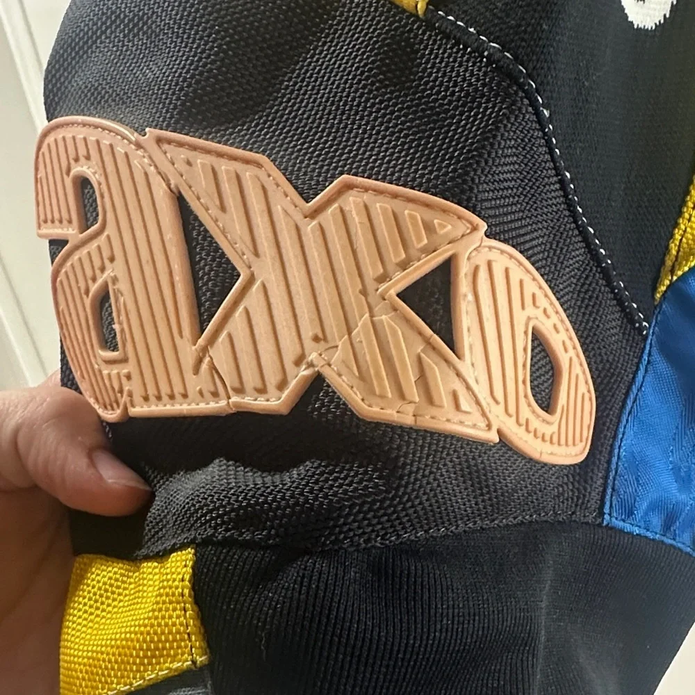 Kids Youth Black and Yellow Kevlar Pants AXO Racing 9Nine9 Motorcross - Picture 3 of 15